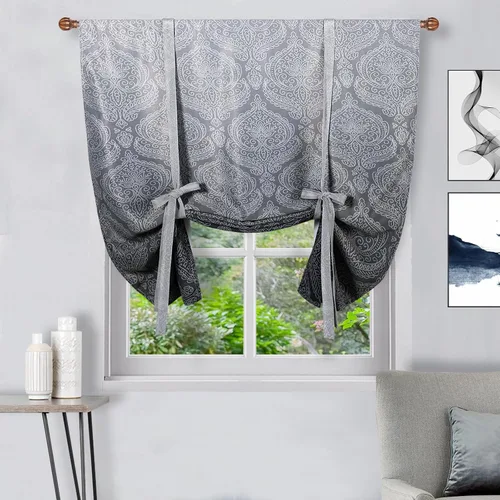 Miniatura 32 de DWCN Cortinas Opacas - Persiana Enrollable con Lazos para Ventana, Aislamiento Térmico, Oscurecimiento de Habitación, Cortinas con Bolsillo