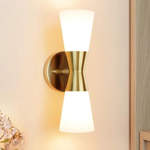 Miniatura 16 de Juego de 2 apliques de pared negros modernos, apliques de pared interiores hacia arriba y hacia abajo, lámpara de pared interior de mediados