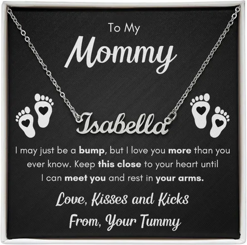 Collar de corazón con pies de bebé, set de regalo para mamá, collares para mujeres, regalos para nueva mamá, regalos de baby shower para mamá,