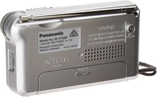 Miniatura 2 de Panasonic RFP-150D Radio portátil AM/FM de tamaño de bolsillo con pilas (plata/mat)