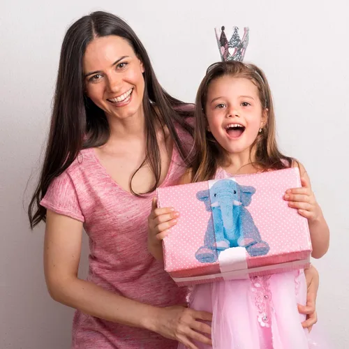 Miniatura 7 de OurHonor Animales de peluche con peso de elefante, 5 libras y 16 pulgadas, peluche de elefante de peluche con peso, regalos para niños y adultos Azul