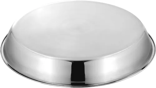Miniatura 3 de Elsjoy - Paquete de 4 bandejas de pizza de acero inoxidable de 13 pulgadas, bandeja de pizza grande y gruesa para hornear, bandeja antiadherente