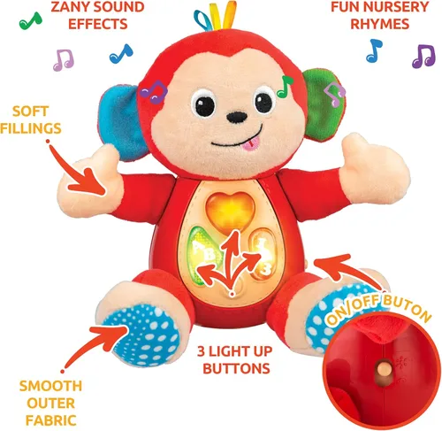 Miniatura 5 de KiddoLab Paquete Play & Learn: juguete de cuna de oruga iluminado de Lira y peluche melódico de mono - Atractivos amigos musicales para tu pequeño.