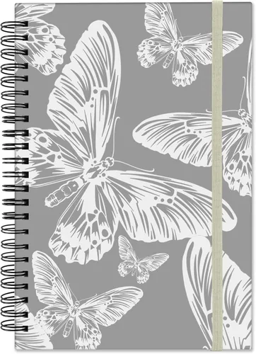 Miniatura 8 de Cuaderno de espiral, diario de tapa dura, cuaderno de espiral con rayas anchas, A5 de 5.5 x 8.3 pulgadas, papel grueso de 80 GSM, 60 hojas, 120
