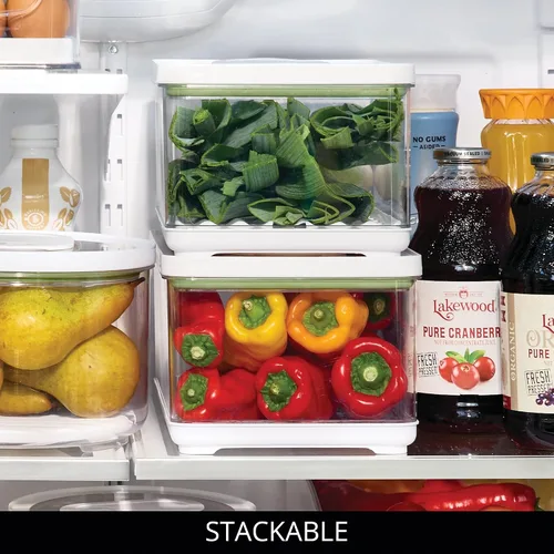 Miniatura 3 de iDesign Large Fridge Produce Bin with Removable Drainage Tray and Lid - Set of 2 - Clear
