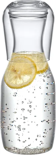 Amazing Abby - Aurora - Juego de jarras de acrílico para noche, jarra de agua de plástico con tapa de doble uso, fácil acceso para la noche, a