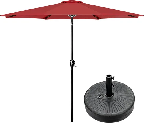 Miniatura 8 de Simple Deluxe - Sombrilla de patio de 7.5 pies para exteriores con botón de inclinación/manivela, 6 varillas robustas para jardín, cubierta, patio