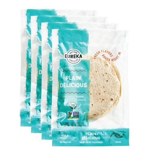 Miniatura 14 de Eureka Tortilla Organic Everything & More Tortillas de harina Tortillas artesanales orgánicas Mini granos enteros de 6 pulgadas Veganas, sin