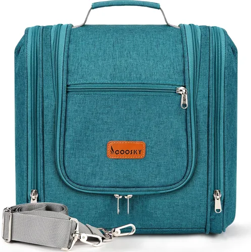 Miniatura 8 de COOSKY Neceser de viaje colgante extragrande para mujeres y hombres, bolsa de higiene, kit organizador de baño y ducha con soportes de banda