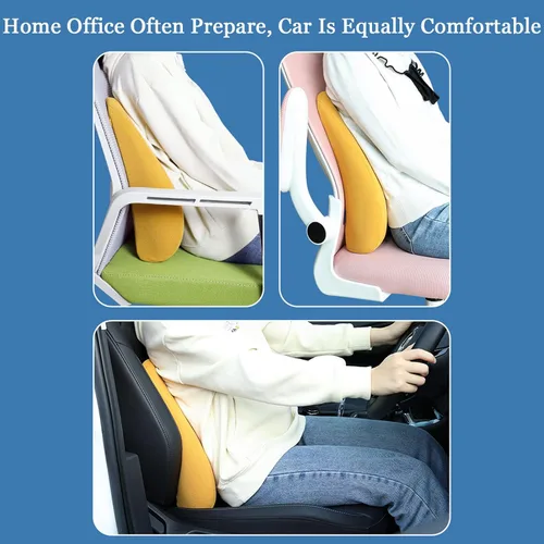 Miniatura 8 de ZTGL Almohada de apoyo de espalda, cojín para asiento de automóvil, escritorio y silla de oficina para postura y apoyo lumbar, almohadas de espuma