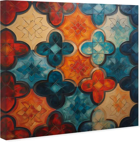 Miniatura 2 de Wynwood Studio Lienzo abstracto y contemporáneo envuelto – Quadro di Mosaico I, arte de pared para sala de estar, dormitorio y baño, 30 x 30