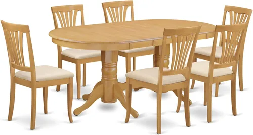 Miniatura 21 de East West Furniture VAAV5-LWH-W - Juego de comedor de 5 piezas para 4 personas, incluye una mesa de comedor ovalada con hojas de mariposa y 4 sillas