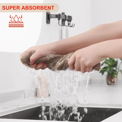 Miniatura 348 de Kitinjoy - Paños de cocina de 100 % algodón, tela de tejido gofrado, paño de limpieza ultrasuave, absorbente y de secado rápido. Beige