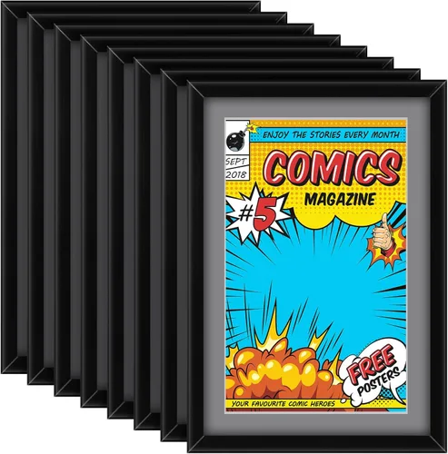 Miniatura 9 de Geetery - Juego de 16 marcos para cómics, con protección UV, marcos para revistas de cómics que se ajustan hasta 17,1 x 25,7 cm, para pared o mesa