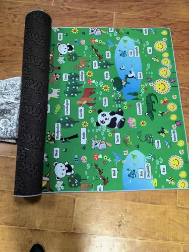 Miniatura 4 de Alfombras infantiles con patrón de zoológico antideslizante de 0.236 pulgadas de grosor, alfombra suave para decoración de habitación de niños