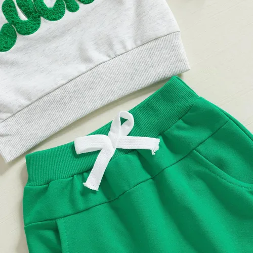 Miniatura 32 de BemeyourBBs Conjunto divertido de sudadera y pantalones de manga larga con letras divertidas para bebé niño y niño