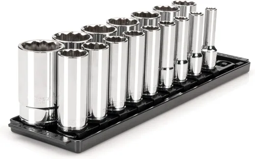 Miniatura 26 de TEKTON SHD92121 - Juego de llaves de vaso de 12 puntos con rieles y bandeja, 23 piezas (0.394-1.260 in)