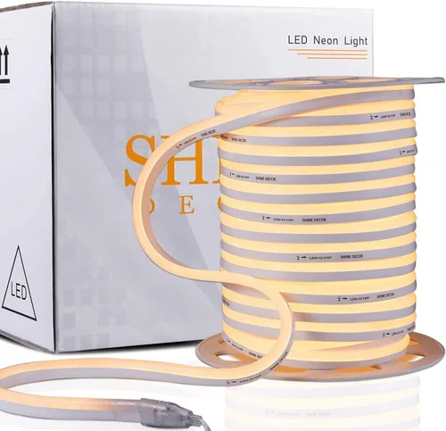 Miniatura 3 de Shine Decor Productos del paquete de la pista del canal de aluminio con el kit de luces de neón LED blanco cálido 45M/150ft