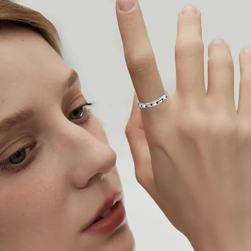 Miniatura 16 de LYTTMAB Keep Pawstive - Anillo de ansiedad para mujer, anillo giratorio con estampado de pata de perro y gato, anillo para ansiedad para mujer