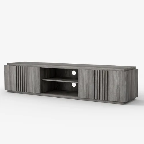 Miniatura 8 de BELLEZE Soporte de TV acanalado de 70 pulgadas para televisores de hasta 75 pulgadas, mesa consola central de entretenimiento multimedia con cajones
