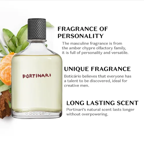 Miniatura 3 de Portinari Eau de Toilette de O Boticario Perfumes de larga duración para hombres Fragancia fresca de cítricos y especias para hombre