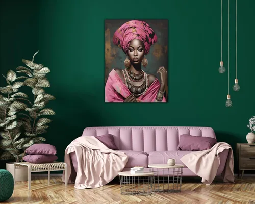 Miniatura 44 de Arte de pared afroamericano, decoración de rey y reina bailarín negro para sala de estar, arte de pareja de amor negro para dormitorio, lienzo