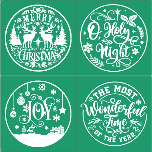 Miniatura 18 de JAJADO JAAJDO - Plantillas de pantalla de seda para árbol de Navidad, adornos de campanas de Navidad, plantillas de serigrafía para decoraciones