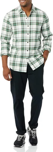 Miniatura 84 de Amazon Essentials Camisas de franela de manga larga para hombre, corte ajustado, a cuadros con botones