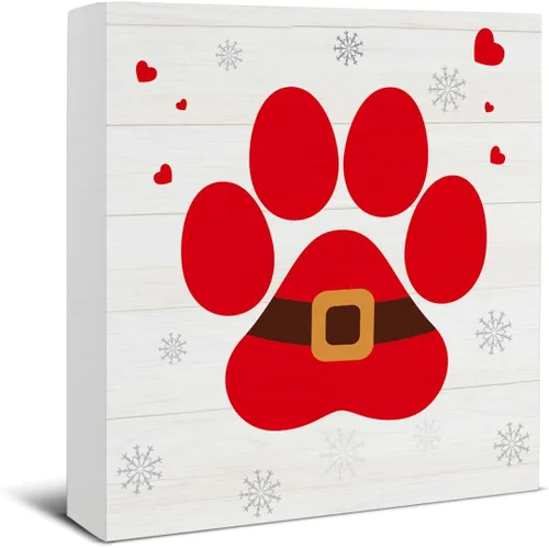 Miniatura 10 de Divertida decoración de Navidad, decoraciones navideñas para interiores, deseos de bastón de caramelo y besos de muérdago, letrero de madera rústico