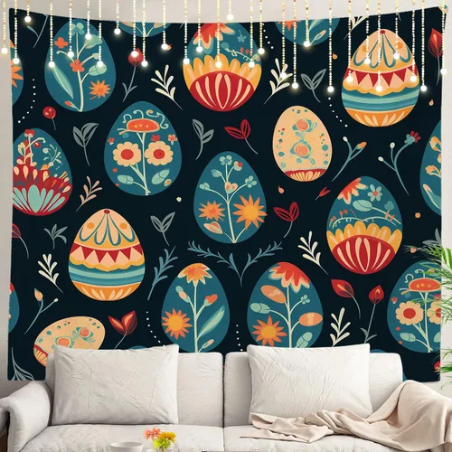 Miniatura 118 de Shrahala Tapiz de pared azul brillante, acuarela azul degradado para colgar en la pared, tapiz grande decorativo de fibra de poliéster, dobladillo