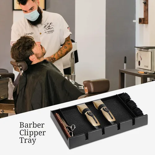 Miniatura 2 de Segbeauty Portaequipajes de peluquería antideslizante para peluquería, bandeja organizadora de plástico con 4 muescas, soporte profesional