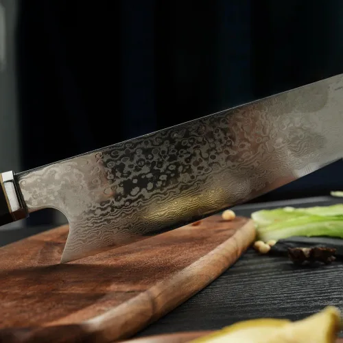 Miniatura 4 de Seido Knives Kiritsuke - Cuchillo de chef de acero Damasco, mango de madera estabilizado con resina epoxi, cuchillo de cocina profesional VG10
