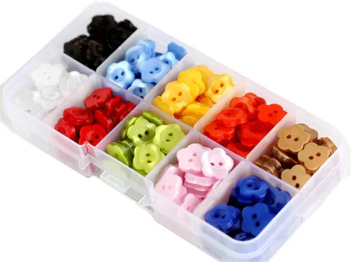 260 botones en forma de flor de 1/2 pulgada (0.492 in), 10 colores para coser camisas, botones de resina, proyectos de manualidades, proyectos de