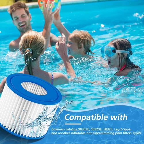Miniatura 2 de Paquete de 12 filtros tipo VI. Cartucho de repuesto para filtro de bañera de hidromasaje y spa. Compatible con Coleman SaluSpa 90353E, 58323E