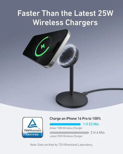 Miniatura 3 de Anker MagGo - Soporte compatible con cargador MagSafe para iPhone 17, estación de carga inalámbrica magnética rápida de 15 W, cargador inalámbrico