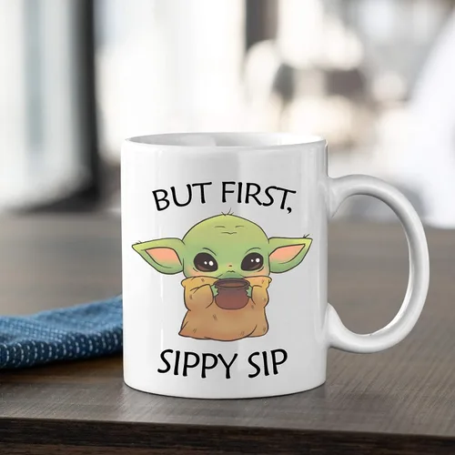 Miniatura 6 de Taza de café Baby Yoda – Taza de café de la serie Mando TV Taza de café de cerámica blanca de 11 oz Jedi, la fuerza, regalos de sable de luz