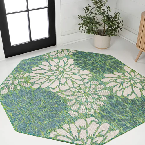 Miniatura 39 de JONATHAN Y Alfombra Corredor de Tejido Texturizado Floral para Interiores y Exteriores 2X8 Marrón/Crema, Zinnia Moderna para Patio Trasero, Patio