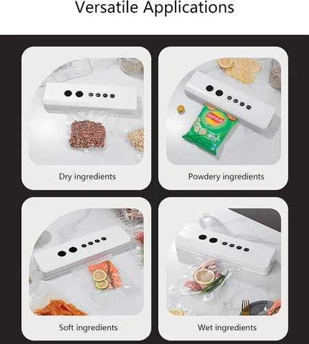 Miniatura 4 de Máquina selladora al vacío, ahorrador de alimentos inalámbrico, ancho de bolsa de vacío de 12.6 pulgadas, aparato de cocina portátil de ABS