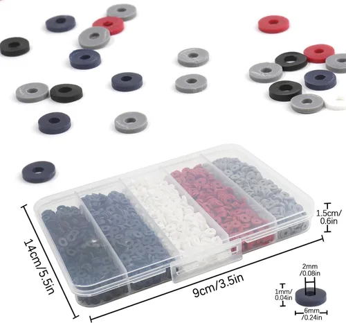 Miniatura 9 de 3500 cuentas de arcilla multicolor para hacer pulseras, cuentas de arcilla polimérica Heishi de 0.236 pulgadas, disco redondo plano para fabricación