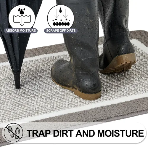 Miniatura 3 de REFETONE Tapete para interiores, tapete para puerta delantera y trasera, 24 x 36 pulgadas, parte trasera de goma absorbente, antideslizante, lavable