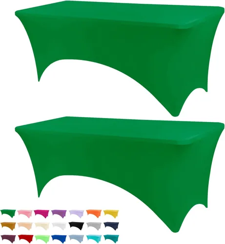 Miniatura 35 de BDDC - Fundas de mesa para mesas de 6 pies, manteles elásticos lavables y resistentes a las arrugas de color azul real de 6 pies para eventos