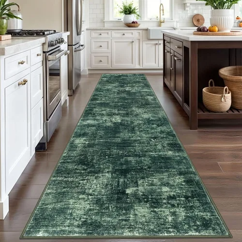 Miniatura 2 de IOHOUZE Alfombra abstracta lavable de 3 x 12 pies para pasillos, antideslizante para cocina, camino de entrada de lana sintética para interiores