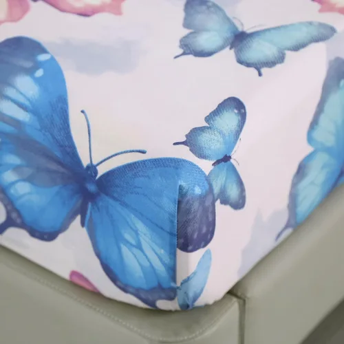 Miniatura 2 de SDIII Sábana bajera ajustable de mariposa colorida con 2 fundas de almohada, bolsillo profundo, microfibra suave, tamaño individual, para niños