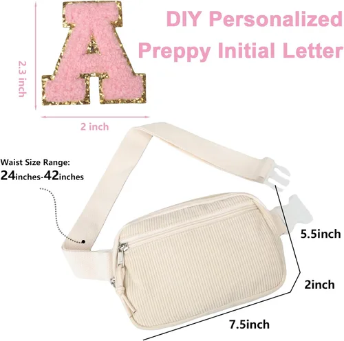 Miniatura 3 de Riñonera cruzada pequeña para mujeres y hombres, bolsa cruzada para deportes, viajes, correr, entrenamiento casual, pana beige-rosa A, A