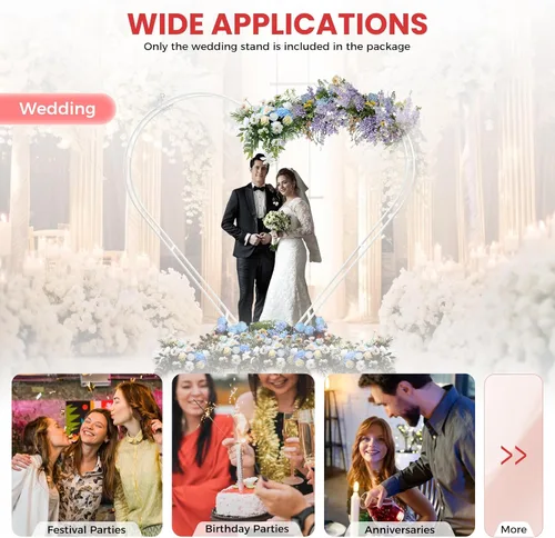 Miniatura 5 de Arco de boda moderno en forma de corazón de metal para arco de boda con marco de globo, marco de globos, estante de exhibición de bodas, eventos