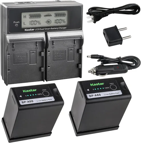 Miniatura 5 de Kastar BP-A60 AC LCD Cargador rápido dual compatible con Canon EOS C300 Mark III Digital Cinema Camera, C500 EF Mount 4K Cinema Camcorder EOS C500