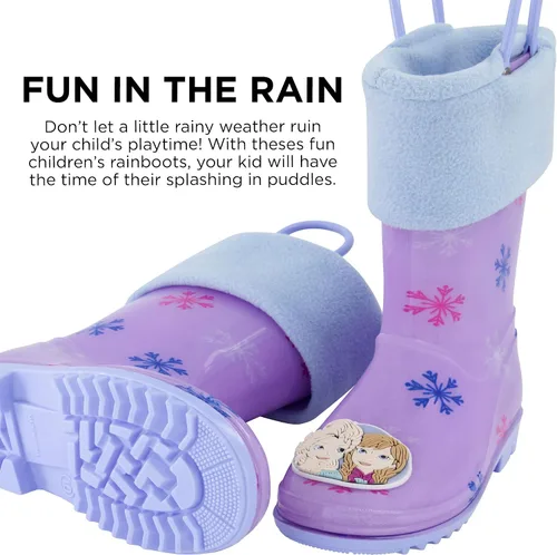 Miniatura 4 de Disney Botas de lluvia para niñas Frozen con forro suave extraíble para nieve