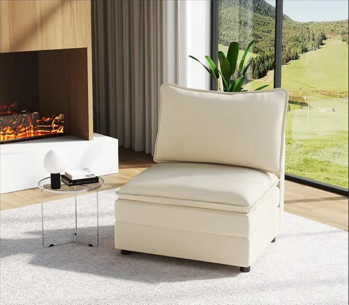 Miniatura 90 de Vesgantti 2 Piece Loveseat & 3 Seater Sofa Set, Modular Cloud Couch, Beige