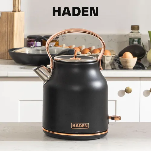 Miniatura 6 de Haden Heritage 1.7 litros Hervidor Eléctrico de Acero Inoxidable, Hervidor de Agua Caliente para Té con Base de 360 Grados y Apagado Automático