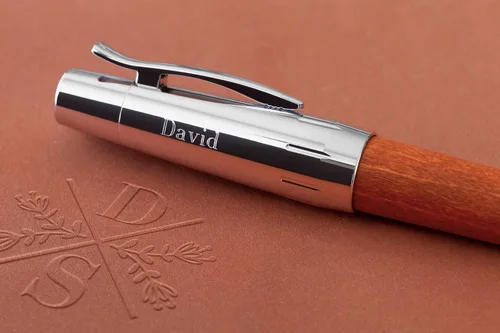 Miniatura 3 de Faber-Castell e-motion Pluma estilográfica, Madera y Cromo Marrón - Fina Madera de pera marrón.